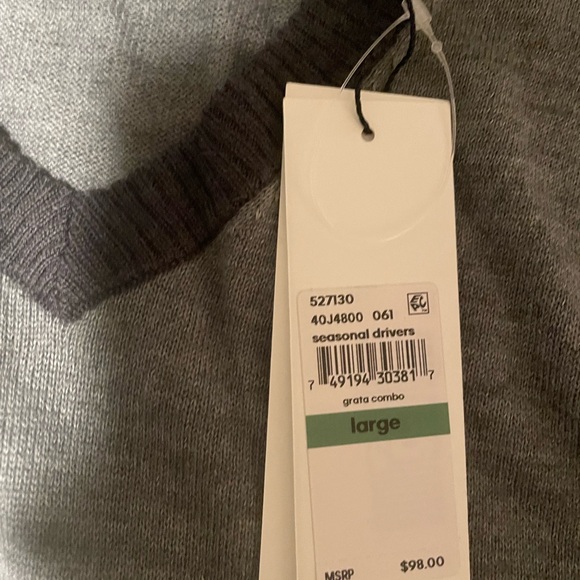 Men’s Calvin Klein Grata Combo Large Sweater NWT GRAY & orange - Picture 2 of 3